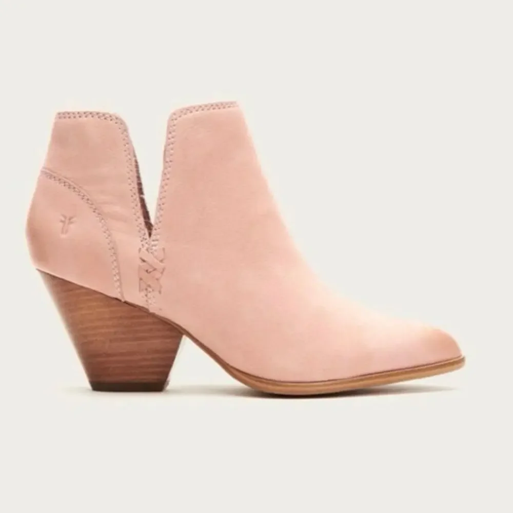 Frye Reina Cutout Booties Short Ankle Boots size 9.5 taupe pink color
